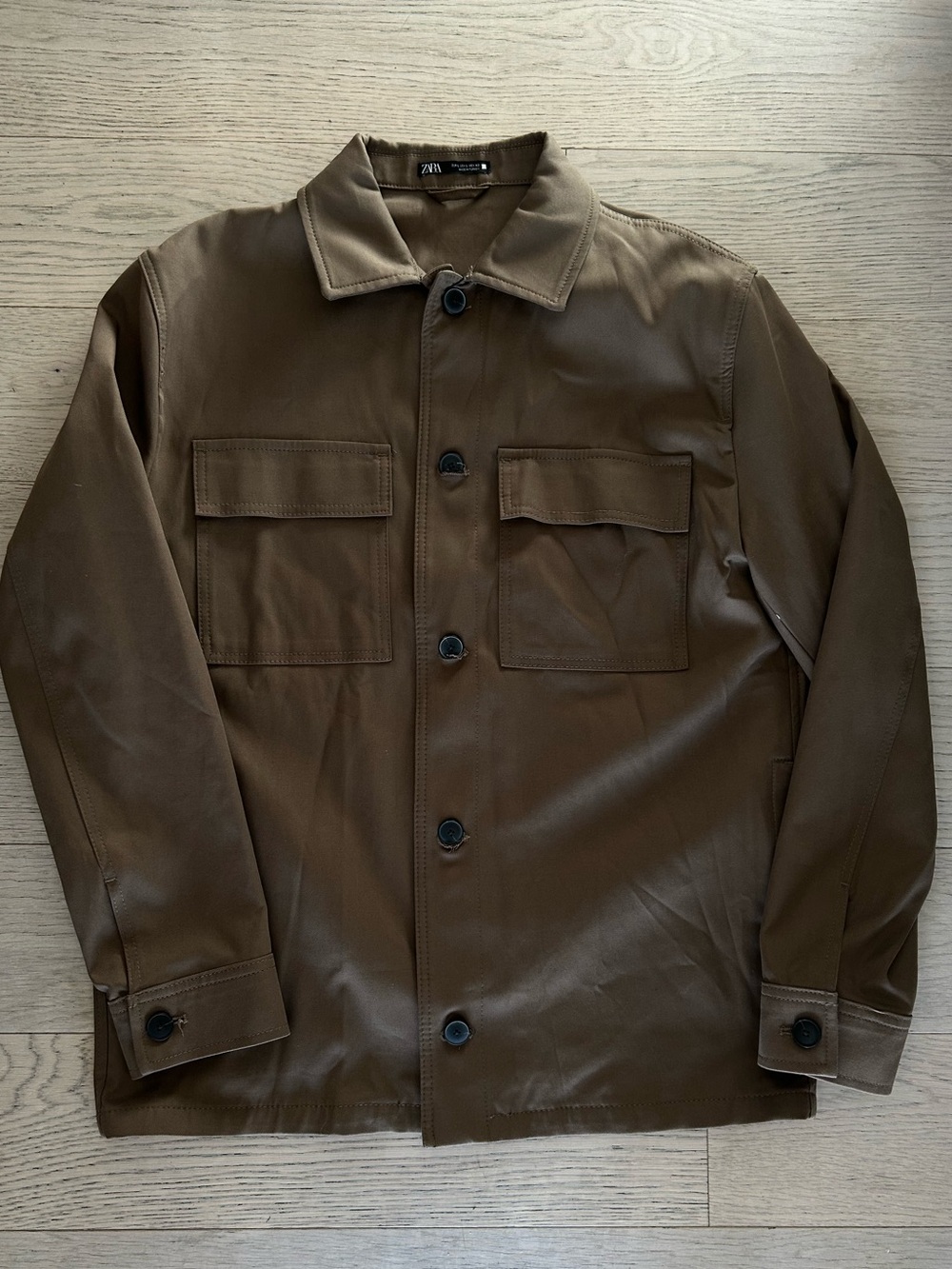 Zara Men's Olive Brown Military Field Jacket